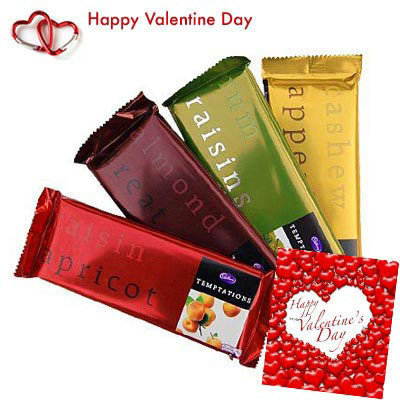 Temptations - 4 Temptation 72 gms each + Valentine Greeting Card
