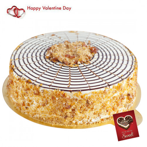 Butterscotch Cake - Butterscotch Cake 1 kg + Valentine Greeting Card