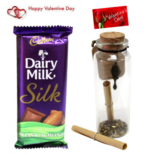 Choco N Bottle - Dairy Milk Silk, Messages in a Bottle & Card