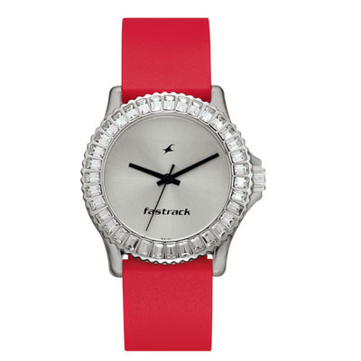 Fastrack White Dial Red Strap