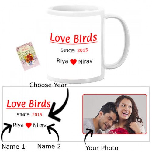 Personalized Love Birds Mug & Card