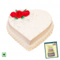 1 Kg Vanilla Cake Heart Shaped (Eggless)