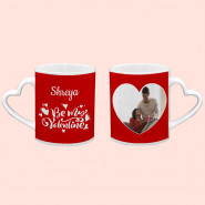 Graceful and Delicate - Golden Rose with Love Stand, Be My Valentine Personalized Heart Handle Mug, 2 Dairy Milk & Valentine Greeting Card