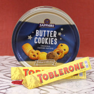 Choco Hamper - Danish Butter Cookies + 2 Toblerone and Card