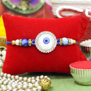 Exquisite Evil Eye Rakhi with Diamonds & Pearls