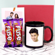 Fuse N Mug - 2 Fuse, Personalized Birthday Black Mug, Personalized Card and Premium Box (M)