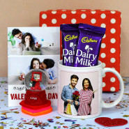 Love Globe Chocolate - Personalized White Mug, 2 Dairy Milk, Love Globe, Personalized Card and Premium Box (P)