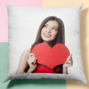 Kiss Day Personalized Cushion & Valentine Greeting Card