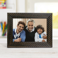 Personalized Black Texture Photo Frame & Card