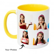 Personalized Inside Yellow Mug (Five Photos) & Card