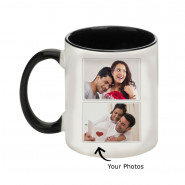 Personalized Inside Black Mug (Four Photos) & Card