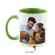 Personalized Inside Green Mug (Two Photos) & Card