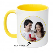 Personalized Inside Yellow Mug (Three Photos) & Card