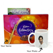 Lucky Charm - Personalized Mug, Cadbury Celebration, Personalized Wooden Pen and Card