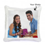 Cushion N Silk - Happy Birthday Personalized Photo Cushion, 2 Dairy Milk Silk and Card