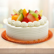 Vanilla Fresh Fruit Cake 1 Kg and Card