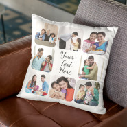 Personalized White Cushion (Eight Photos) & Card