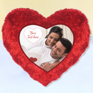 Personalized Heart Shape Photo Pillow & Card