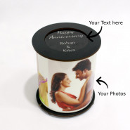 Personalized Round Led Lamp (Three Photos) & Card