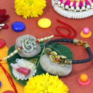 Set of 2 Rakhis - Bracelet with Auspicious Rakhi