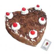 Black Forest Cake Heart Shaped 1 Kg