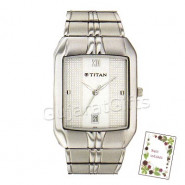 Titan White Dial Silver Watch