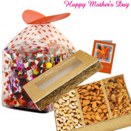 Choco Crunch Treat - Assorted Chocolates 200 gms, 200 gms Assorted Dryfruits Basket and Card