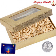 Cashew Box 200 gms - Cashew 200 gms with Laxmi-Ganesha Coin