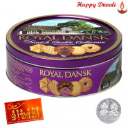 Danish Butter Cookies - Danish Butter Cookies with Laxmi-Ganesha Coin
