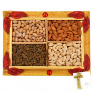 Floral Dryfruit Tray - Assorted Dry fruits 400 gms in Tray