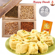 For this Diwali - Haldiram Soan papdi 250 gms, Assorted Dry fruits 200 gms with Laxmi-Ganesha Coin
