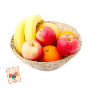 Fruit Basket Gift - Mix Fruit Basket 1 Kg and Card