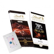 Lindt Chocolates - Lindt Swiss Classic + Lindt 70% Cocoa & Card