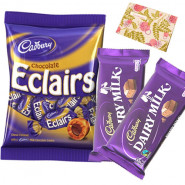 Many Chocolates - Cadbury Eclairs, 2 Cadbury Dairy Milk (L) & Card