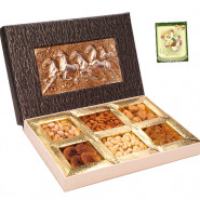 Overwhelming Gift - 1 Kg Assorted Dryfruits (6 items) in Decorative Box and Card