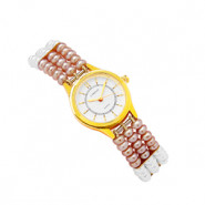 Classic button pearl watch