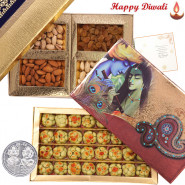 Perfect Diwali Gift - Kaju Sitafal 250 gms, Assorted Dry fruits 200 gms with Laxmi-Ganesha Coin