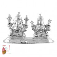 Silver Laxmi Ganesha Idol