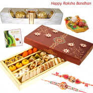 Simply for You - Kaju Mix, Ferrero Rocher 4 Pcs with 2 Rakhi and Roli-Chawal