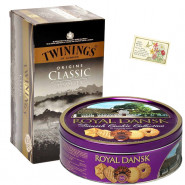 Tea Time - Twinings Classic Assam Tea, Danish Butter Cookies 454 gms and Card