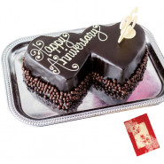 Double Heart Shaped Chocolate Cake 3 Kg + Card