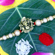 Auspicious Ganesha Rakhi with Pearls