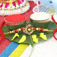 Designer Ganesha Rakhi with Fancy Beads