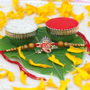 Fancy Ganesha Rakhi with Beads