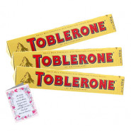 3 Toblerone 100 gms each and Card