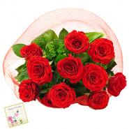 Love for Life - 12 Red Roses + Card