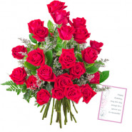 Appropriate Gift - 12 Red Roses Bunch + Card