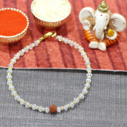 Crystal Beads & Rudraksha Rakhi