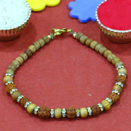 Set of 2 Rakhis - Bracelet with American Diamond Rakhi