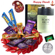 Filled with Love - Cadbury Chocolates Bars, Riya Born Rich Perfume with Bhaidooj Tikka and Laxmi-Ganesha Coin